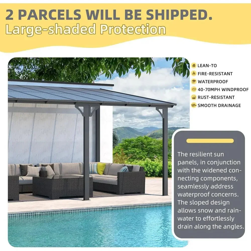 Wall-Mounted Pergola, Metal Awning