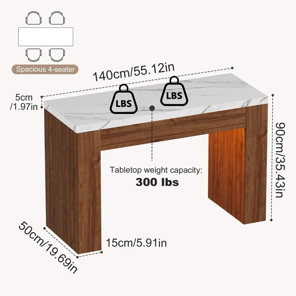 Bar Table with 2Tier Hidden Storage, Counter Height
