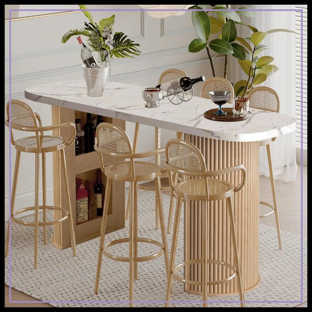Fluted Counter Height Bar Table