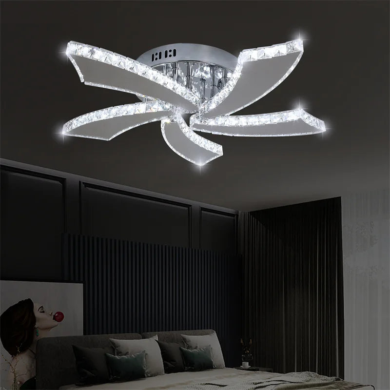 Modern Chandelier Ceiling Fan With Led Lamp