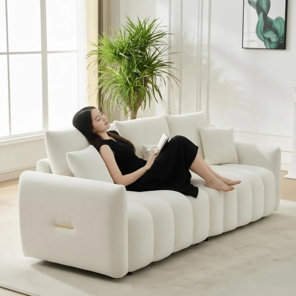 Modern Sofa Couch, Teddy Fabric Sofa,