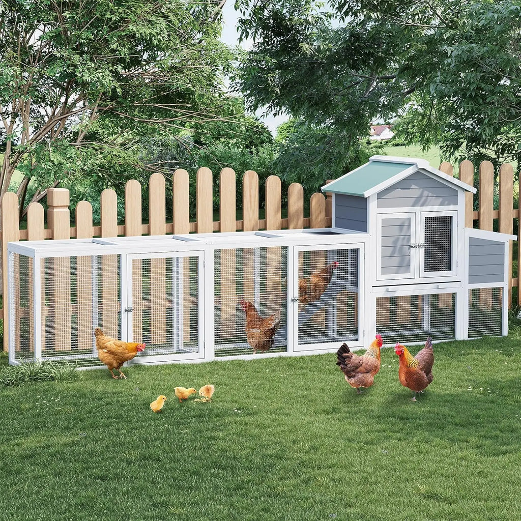 Wooden Chicken Coop with Nesting Box Waterproof Sliding