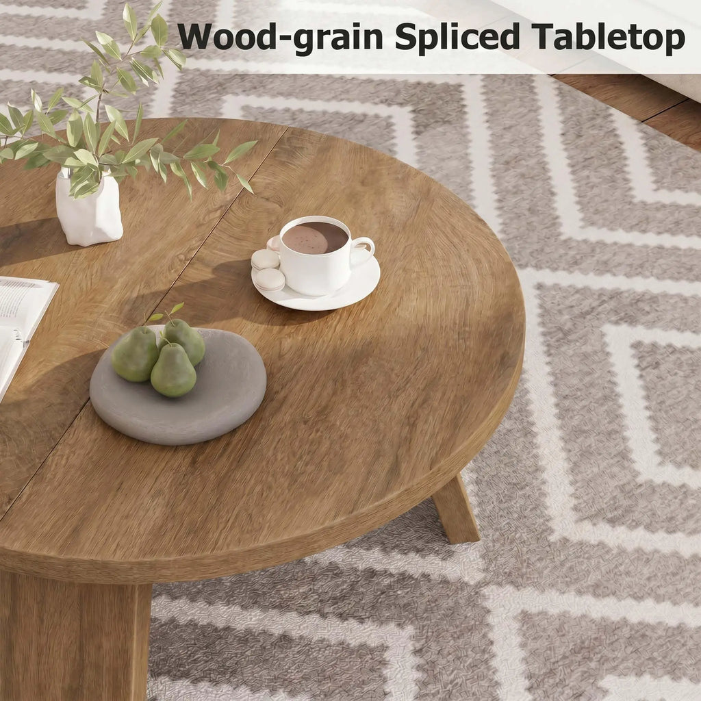 33.5 Inch Round Coffee Table for Living Room
