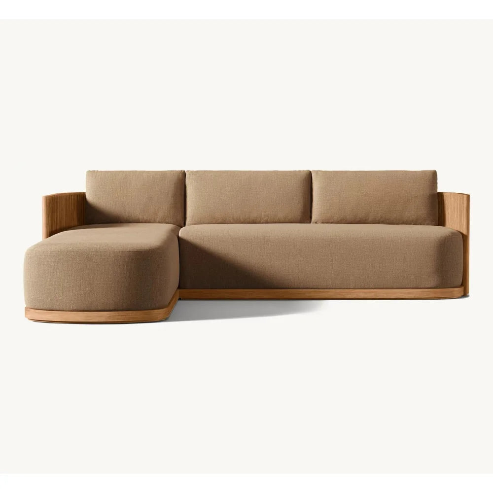 Custom garden patio teak sectional sofa set