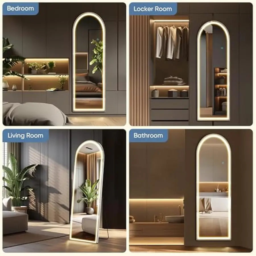 Arched Full Length Mirror with Light