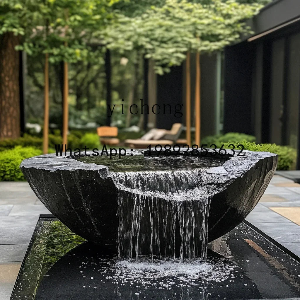Black Mountain stone water bowl basin