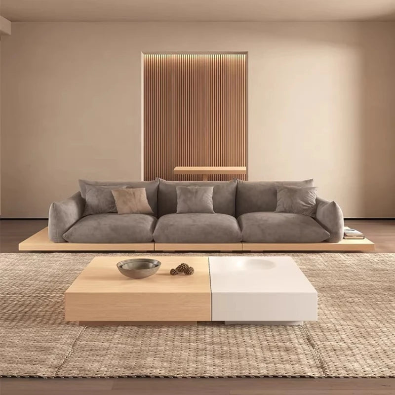 Japanese Style Modern Sofa Puffs Floor Couch