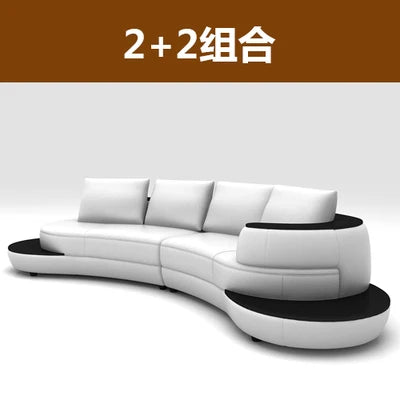 Luxury Modern Curved Genuine Leather Sofa Sectional Couch