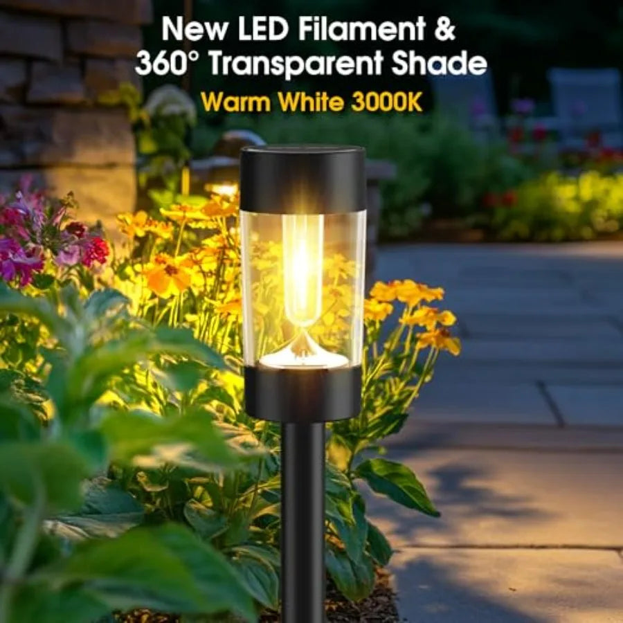 12 Pack Waterproof Solar Landscape Lighting for Pathway