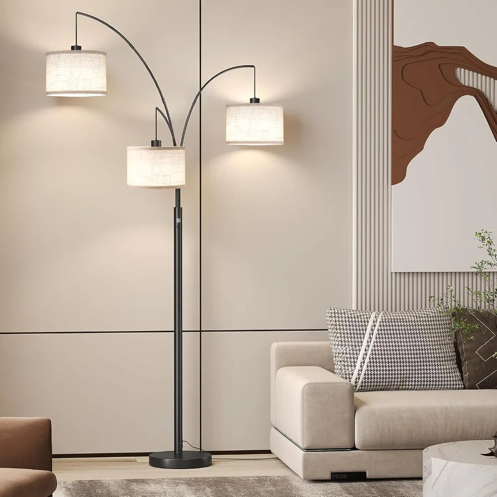 78" Tall Floor Lamp with Hanging Drum Shade,