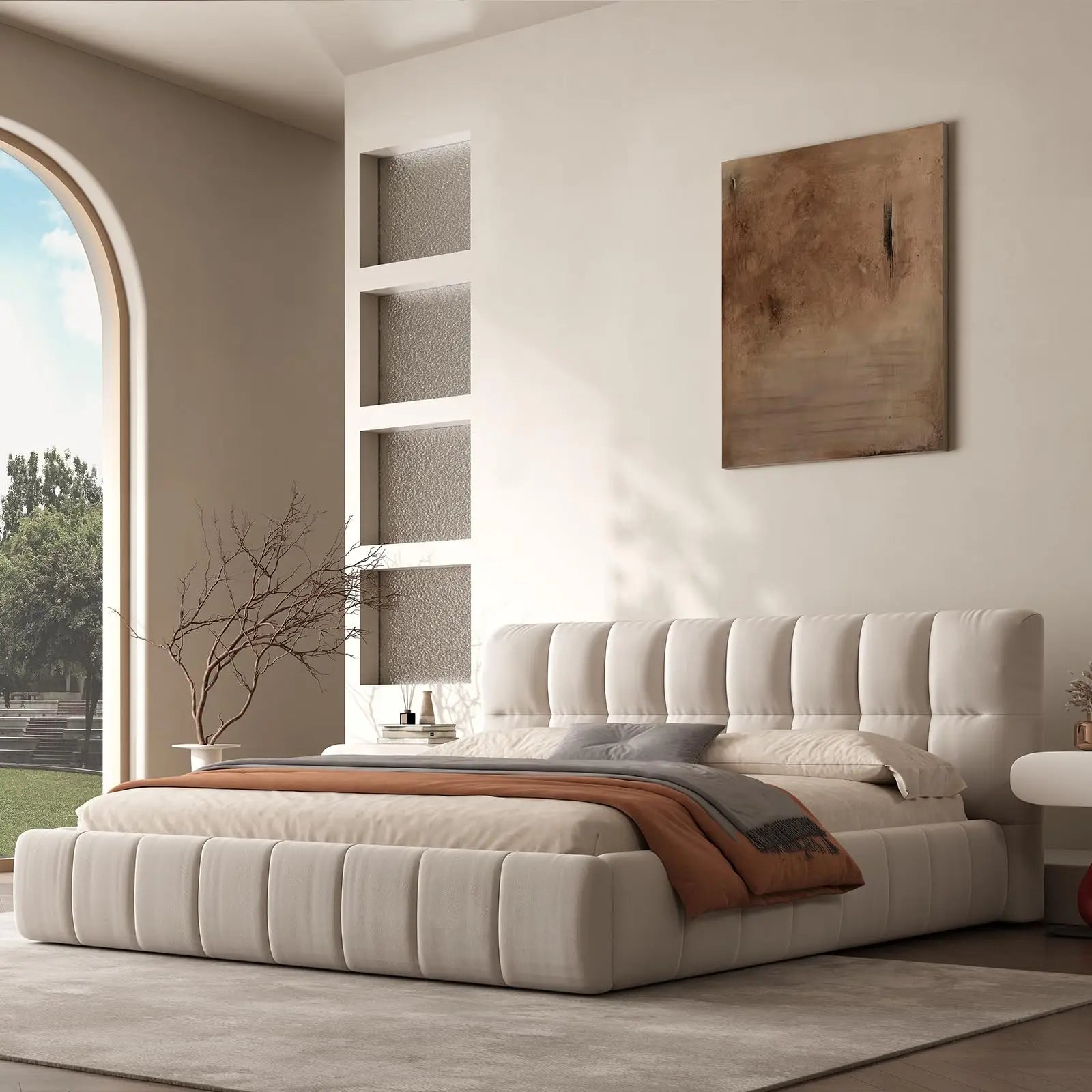 Queen Size Modern Cloud Platform Bed