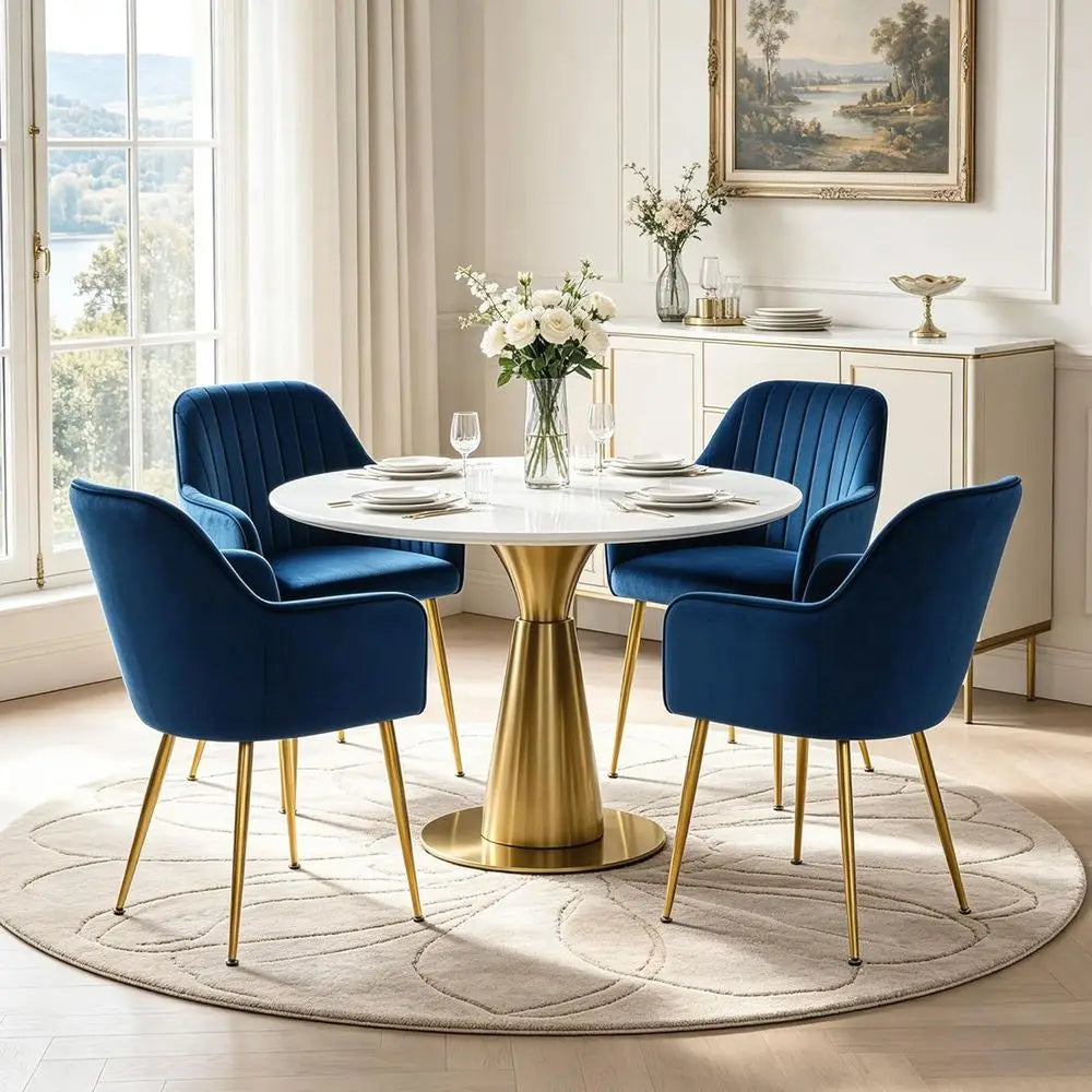 Velvet Dining Chairs Set o 4,