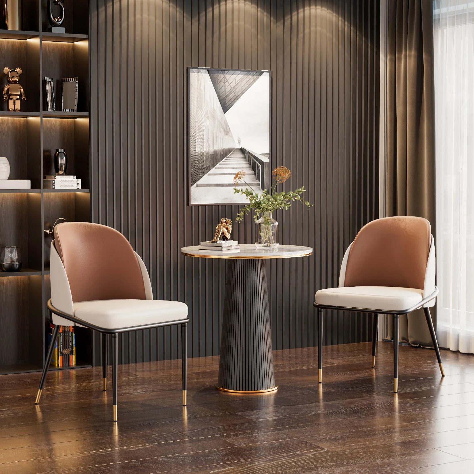Dining Chairs Set of 2, Faux Leather Dining Chairs