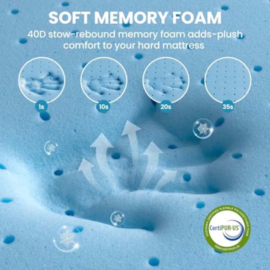 Cooling mattress topper for bedroom