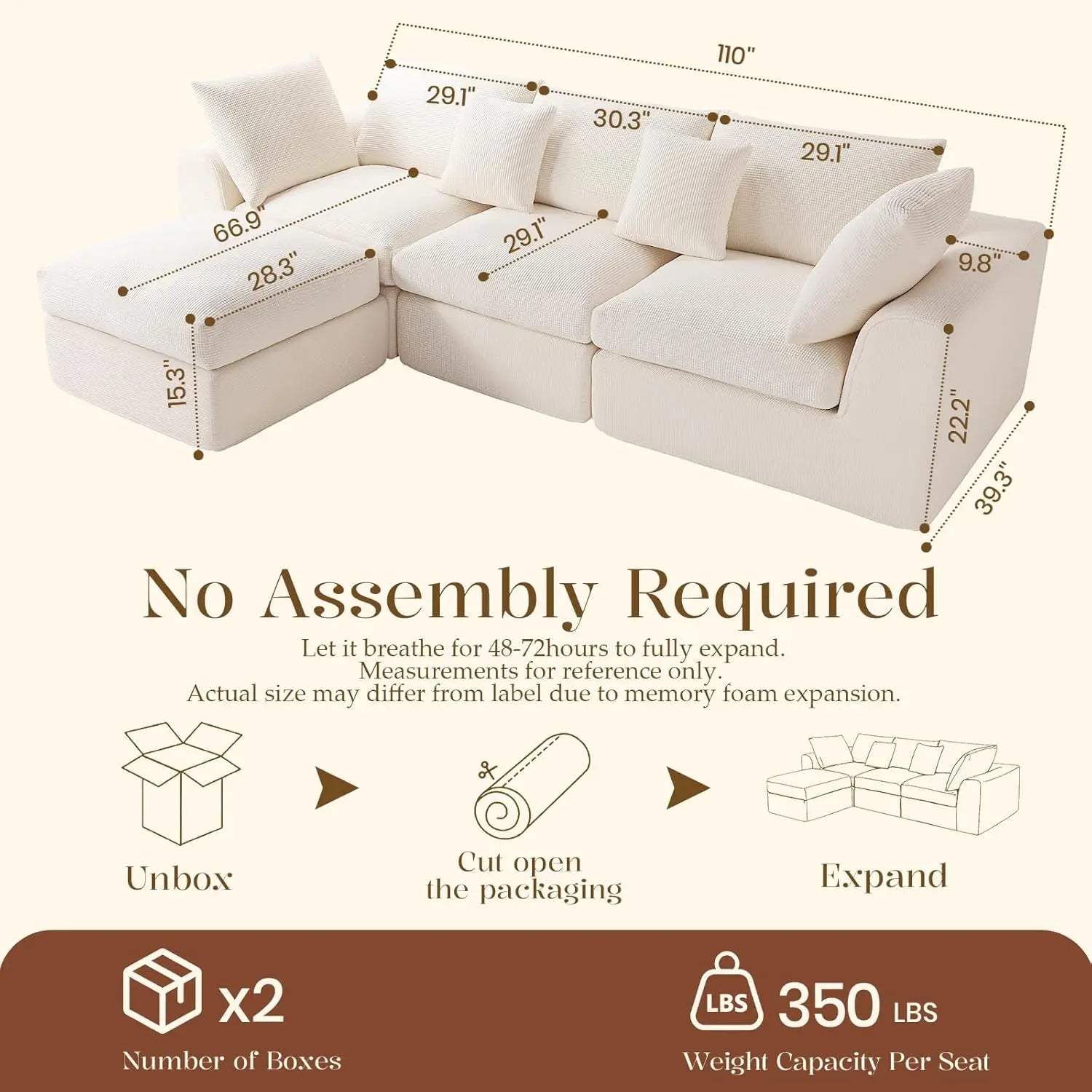 Cloud Sectional Couches for Living Room
