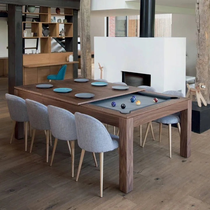 Luxury carved standard dining table convertible two-in-one pool table