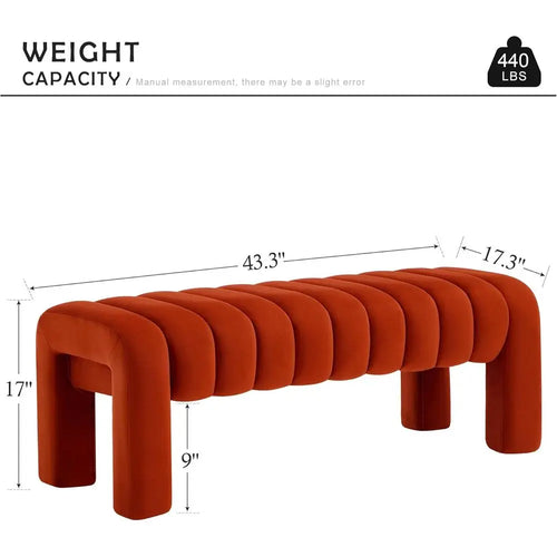 43.3 Bedroom Bench, Upholstered Entryway Bench
