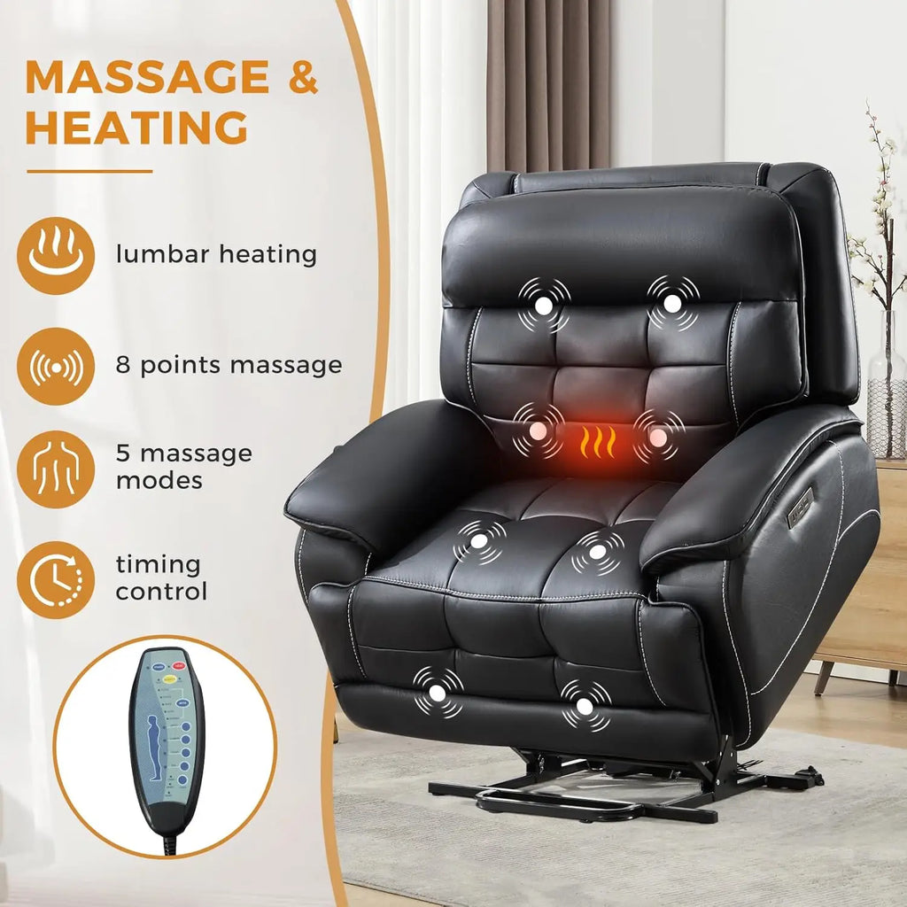 Power Lift Recliner Elderly 26in Wide Heat Massage