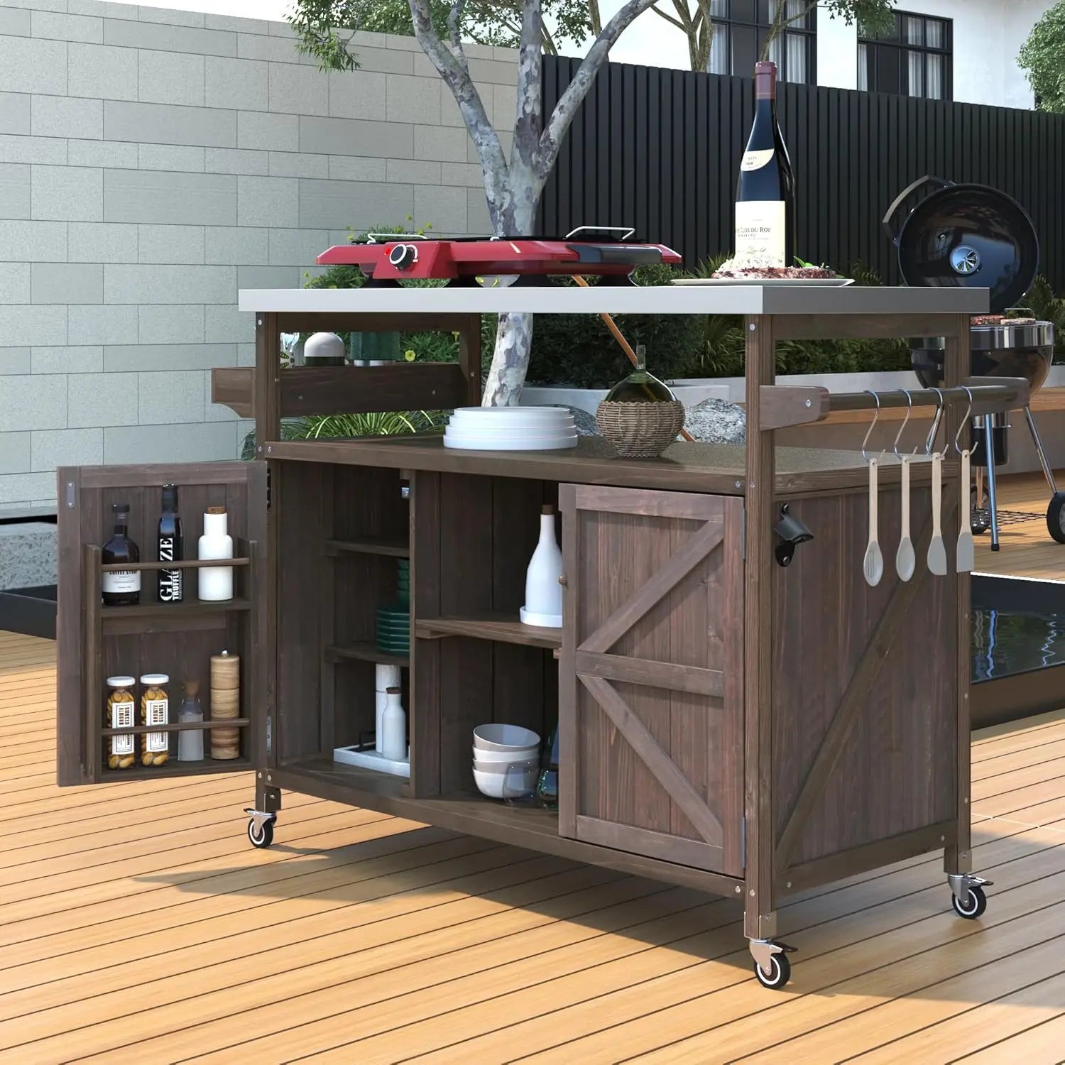 Outdoor Kitchen Island Cart