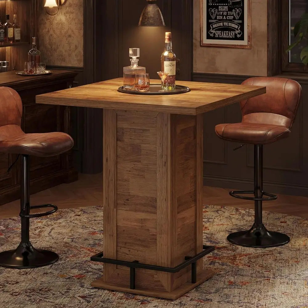 Square Bar Table Counter Height 39.4" H