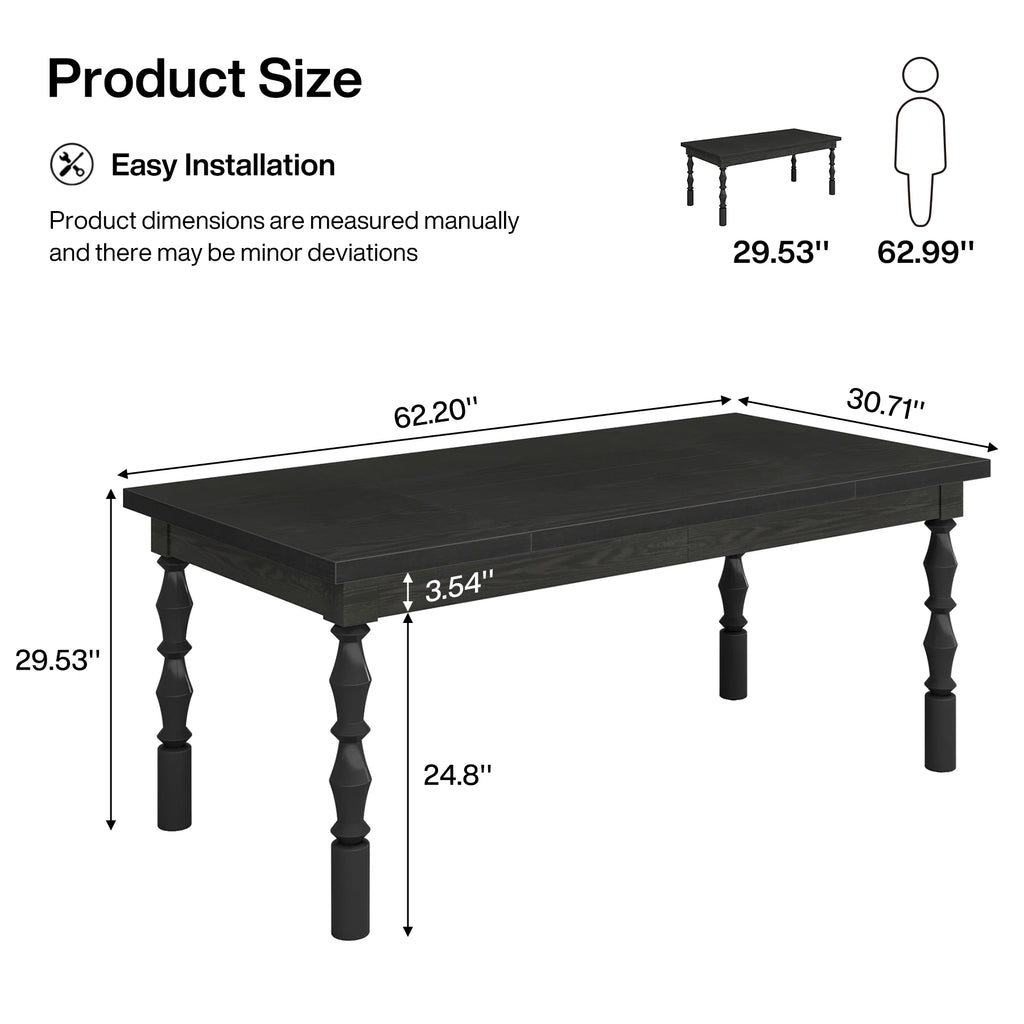 Wood Dining Table for 4-6 People