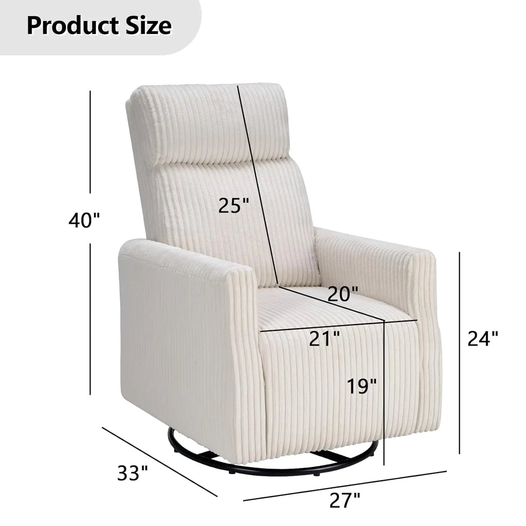 High-Back Swivel Rocker Nursery Chair