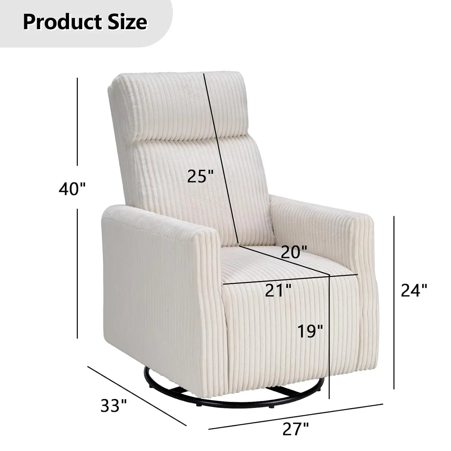 High-Back Swivel Rocker Nursery Chair