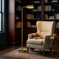 Minimalist Floor Lamp, Slim Standing Light with Neutral Shade,