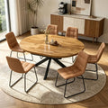 7-Piece Extendable Round Dining Table with Chairs Set