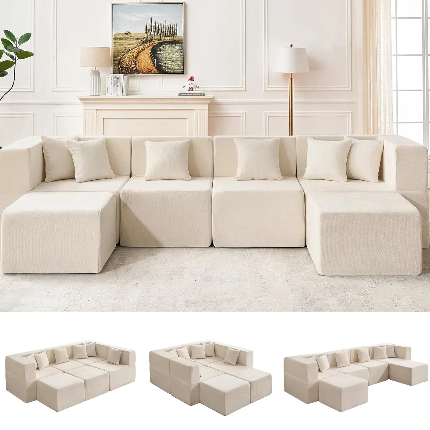 Modular Sectional Cloud Couch for Living Room