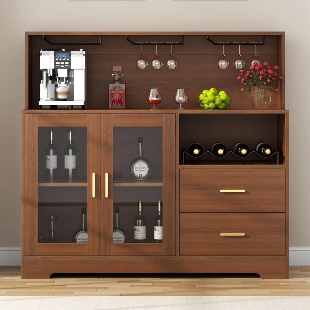 Wine Bar Cabinet with LED Light