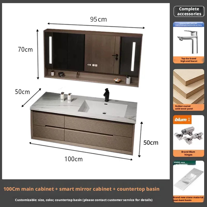 Bathroom Vanity Stone Slab Ceramic Basin