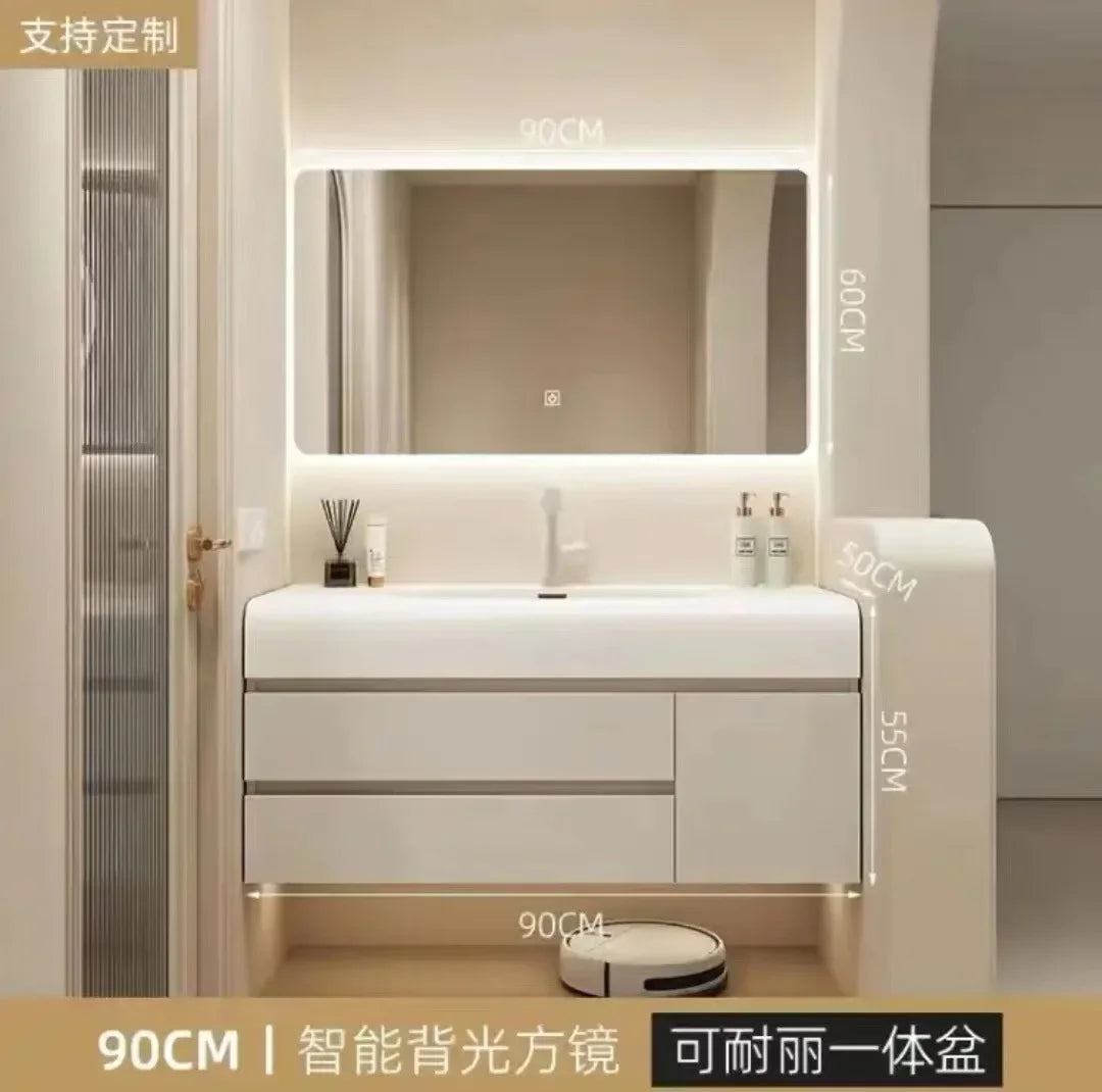 Luxury Cabinet White Rock Integrated Washbasin