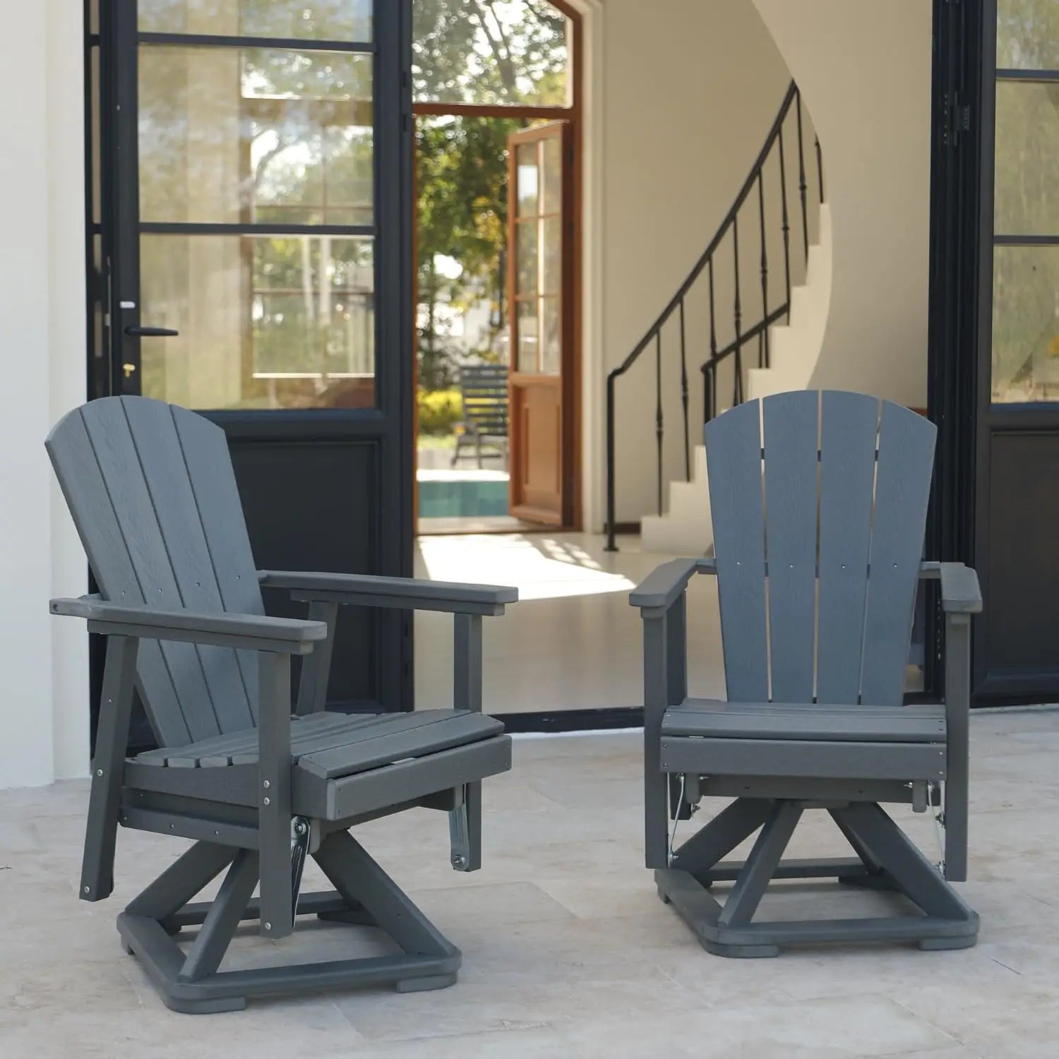 Swivel Adirondack Outdoor Chair Weather Resistant