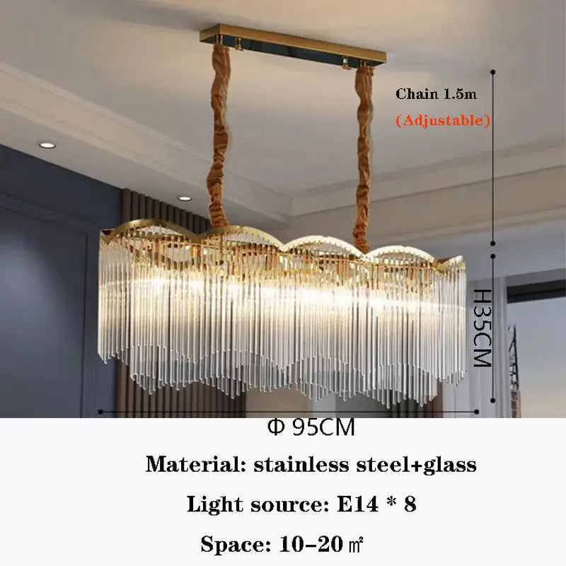 Modern Luxury Crystal Glass LED Chandelier