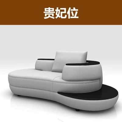 Luxury Modern Curved Genuine Leather Sofa Sectional Couch
