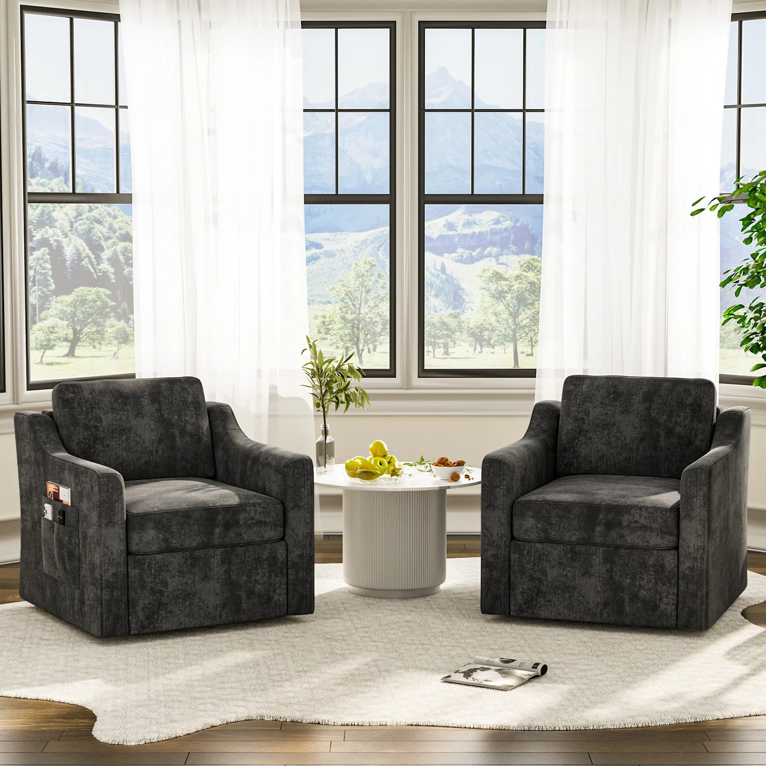 360° Swivel Accent Chair Set of 2,