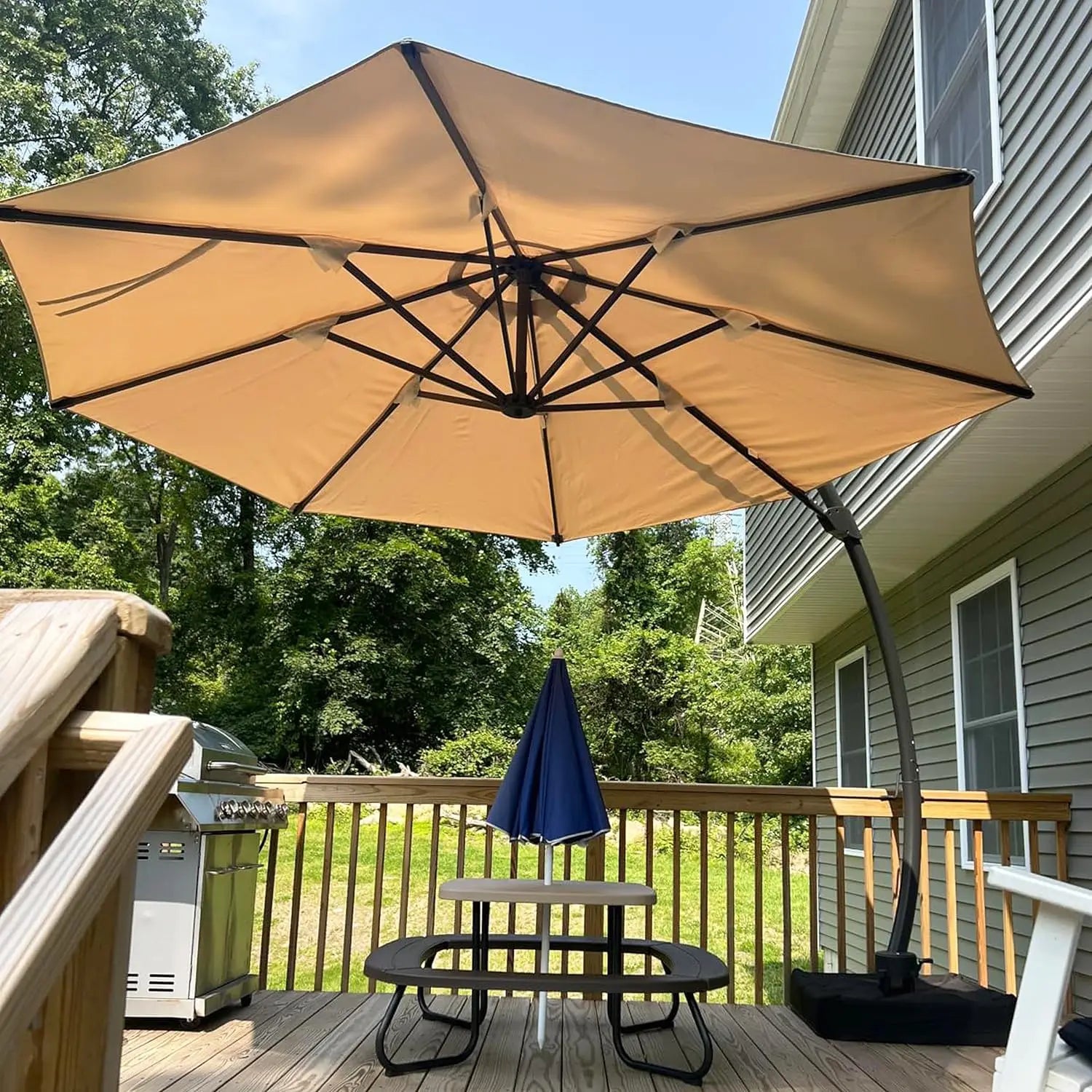 11 FT Cantilever Umbrella with Base Included