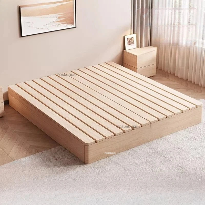 Tatami Solid Wood Japanese Queen Double Bed Frame