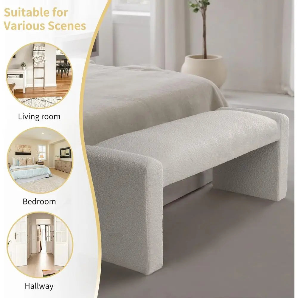 End of Bed Fabric Upholstered Bench,