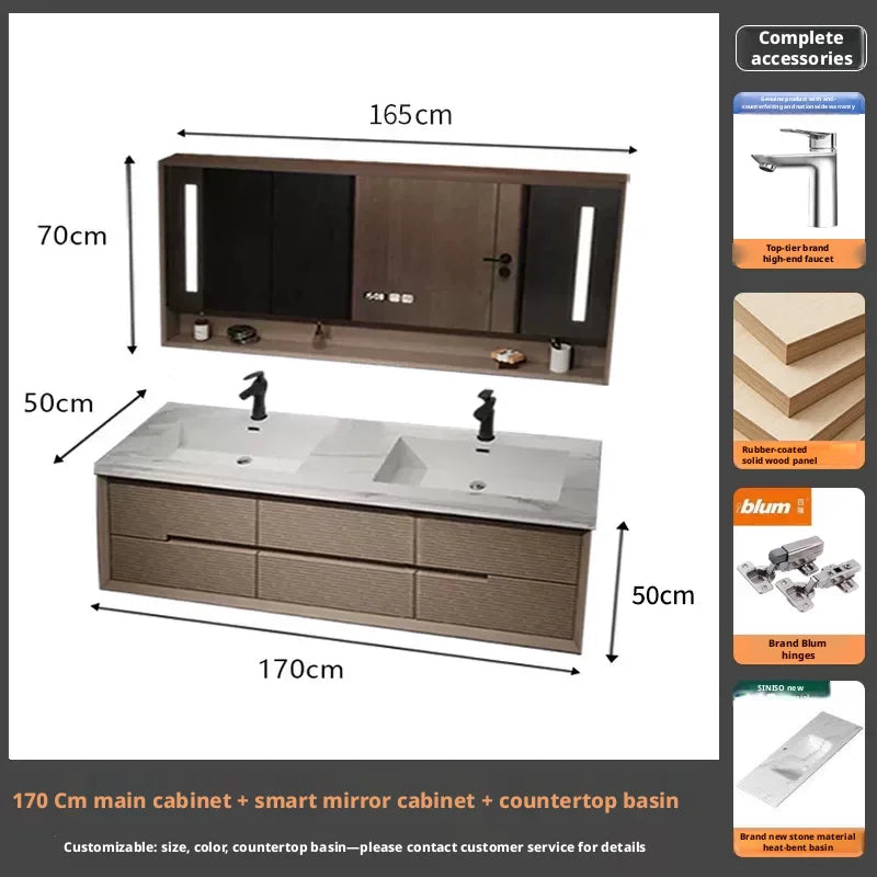 Bathroom Vanity Stone Slab Ceramic Basin