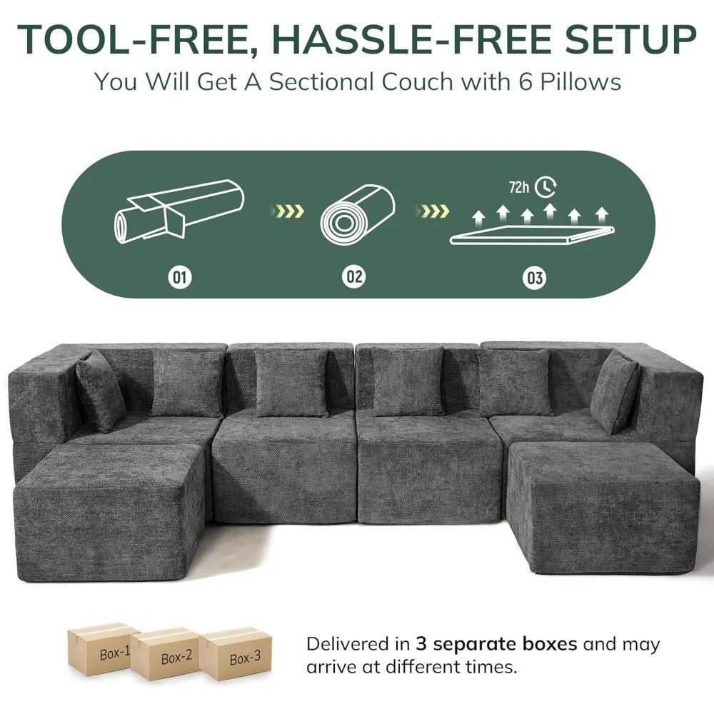 Modular Sectional Cloud Couch for Living Room