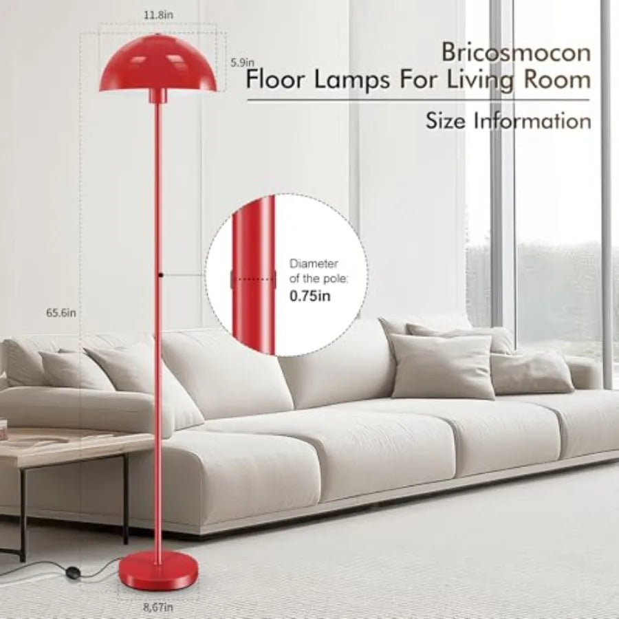 Floor Lamp, Retro Mushroom Dome Shade,