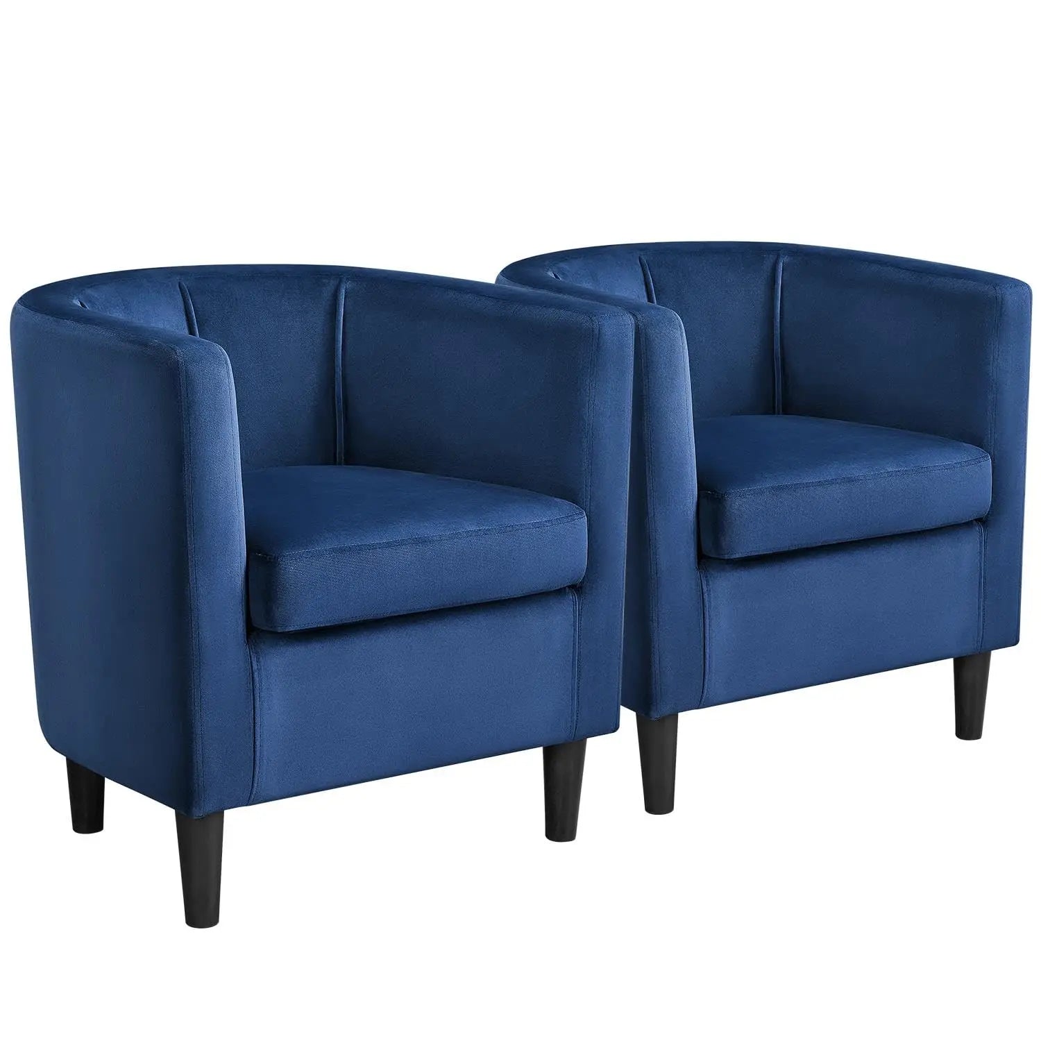 2PCS Leather Accent Barrel Chair