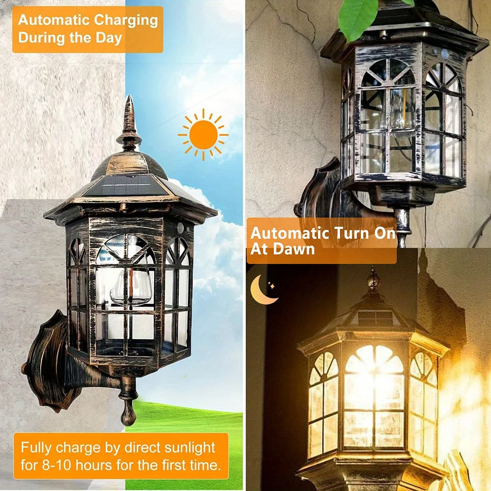 2pcs Exterior Light Fixtures Wall Mounted Light LED Solar Outdoor
