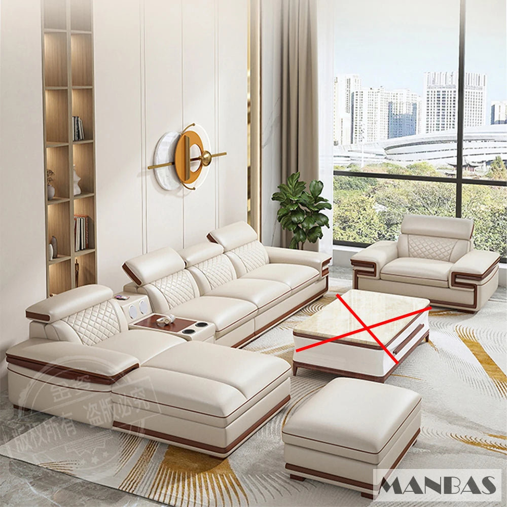 Italian Genuine Leather Sofa Set
