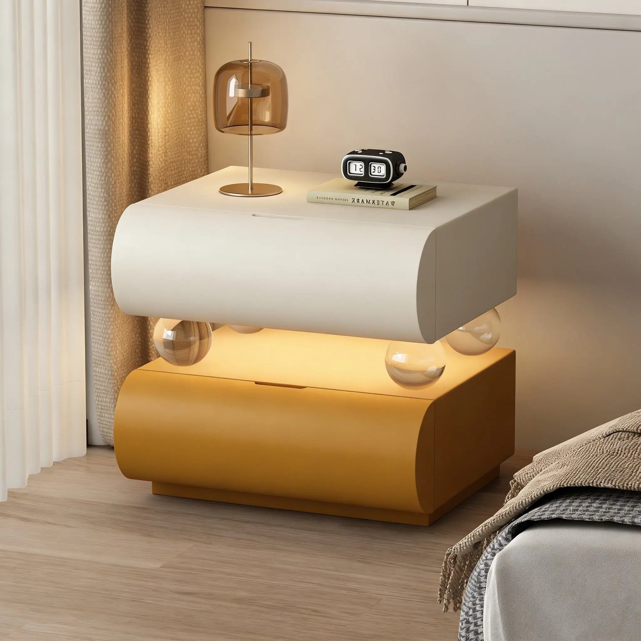 Trendy Small Simple Corner Bedside Table