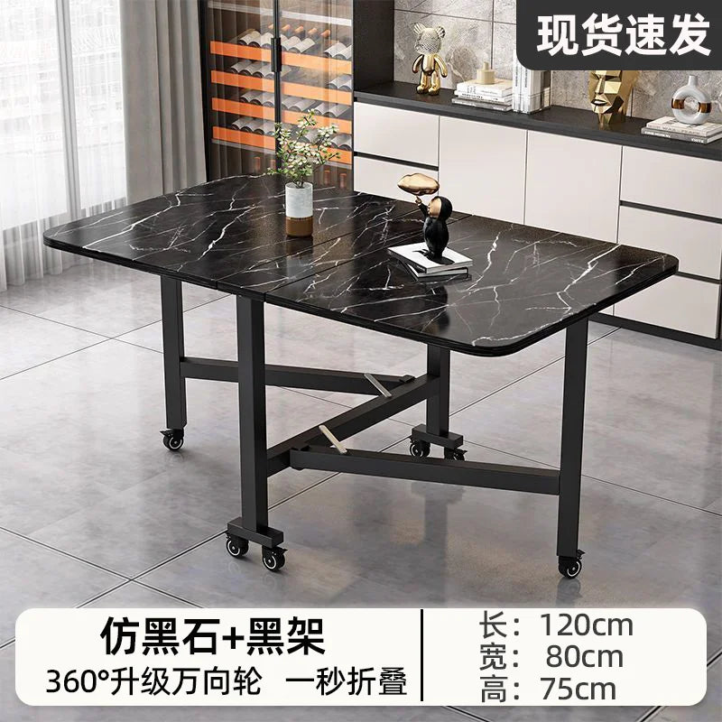 Folding dining table for small household