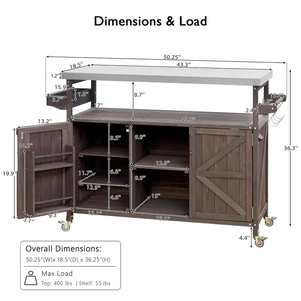 Outdoor Kitchen Island Cart