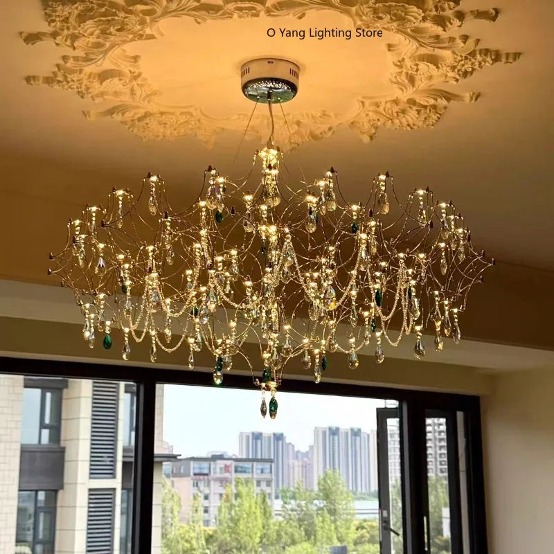 New Stainless Steel Crystal Ceiling Chandelier